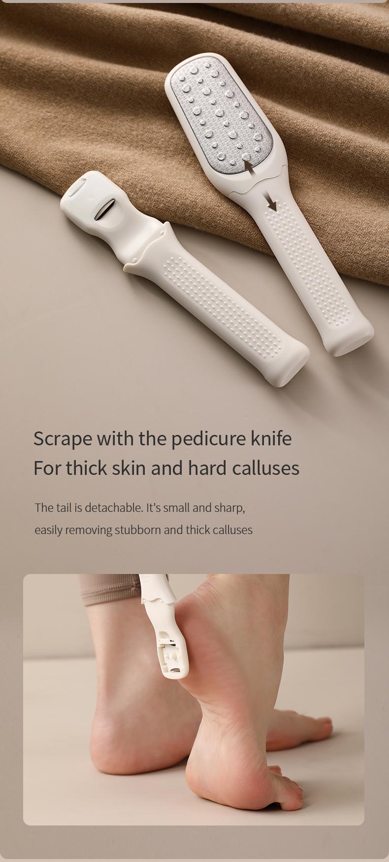 FaSoLa foot grinding tool for removing dead skin and calluses, home-use pedicure stone for scraping the soles and heels, double-sided foot scrubber