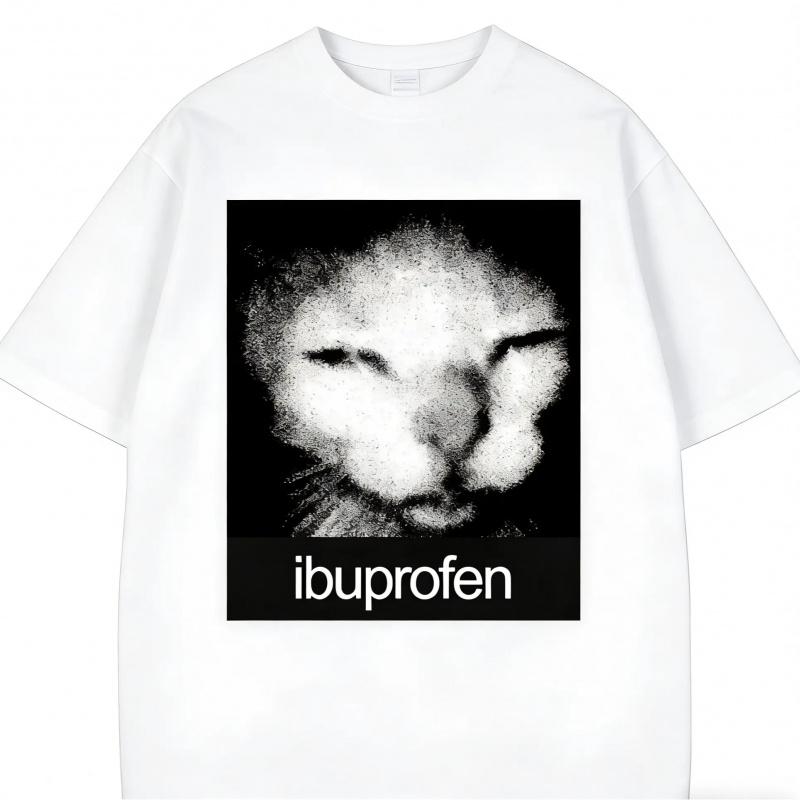 Vintage Funny Cat Meme Graphic T Shirt Men Women Humor Fashion T Shirts Oversize Cotton Casual Streetwear T-shirts