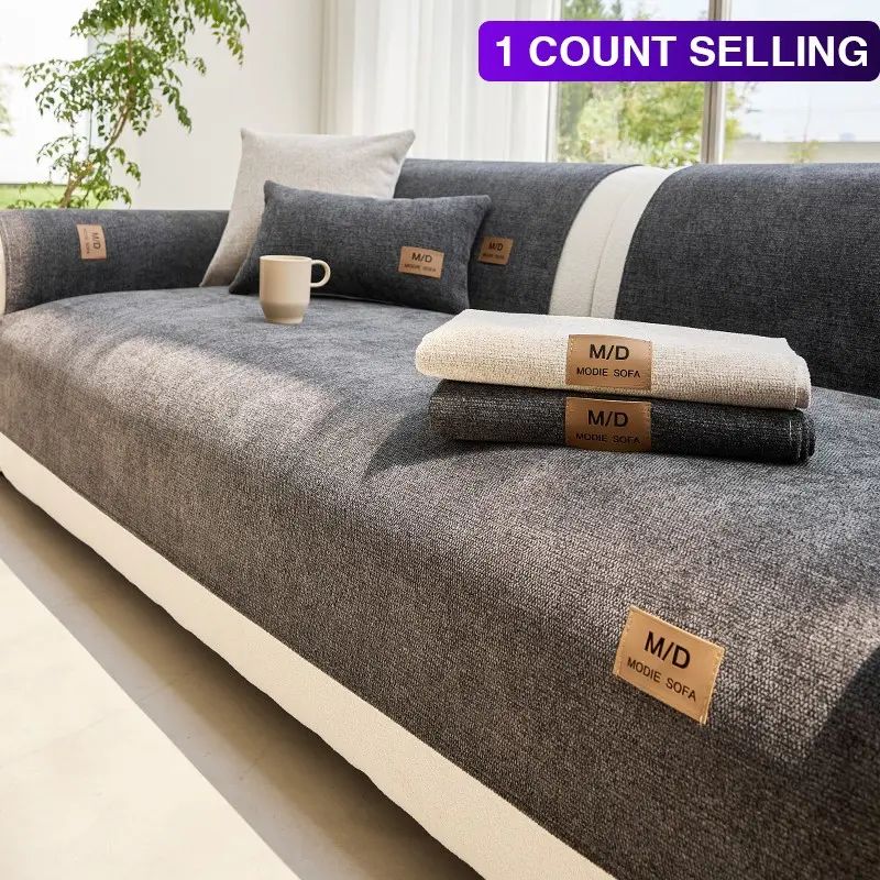 1pc Solid Chenille Sofa Pad, All-Season Modern Design, Pet-Friendly, Multi-Color Options, Protects Sofas, Living Room Bedroom Decor