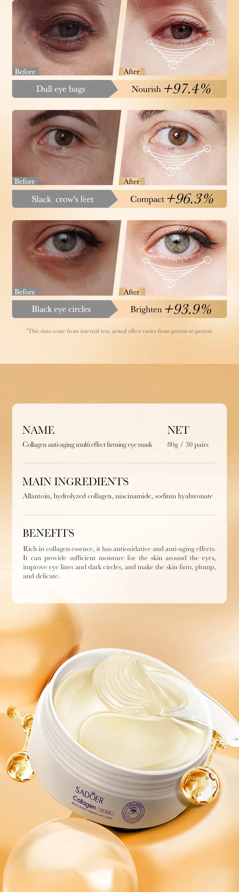 Hydrating Collagen Eye Mask - Firming & Smoothing Treatment for Refreshed Eyes