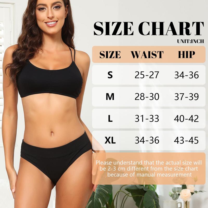 LEVAO Womens Cotton Hipster Underwear Mid Rise Plus Size Panties Cheeky Breathable Soft 6 Pack