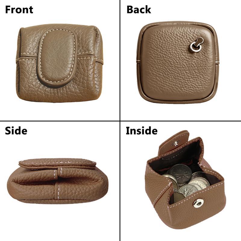 Mini Solid Color Lychee Pattern Coin Pouch with Buckle – Portable Multi-Functional Storage Bag for Keys & Earphones, Slim Casual Change Purse Perfect for Daily Outings & Holiday Gifting