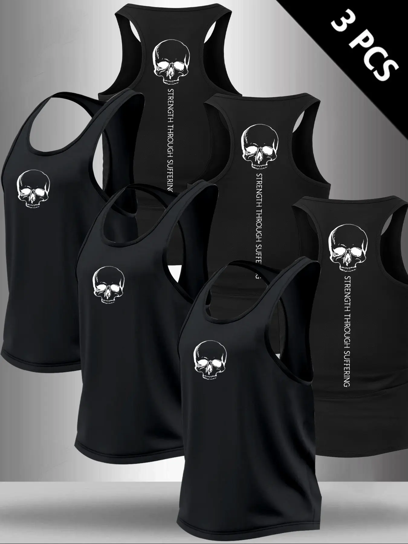 Summer Men's Sleeveless Tank Top, Letter Skull Fitness Print, Casual Slim-Fit, Ideal for Outdoor Sports, Graphic Tee, Casual Gym Vests
