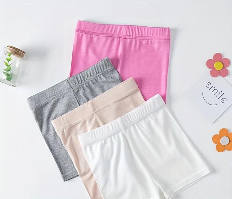 6-Pack Girls' Elastic Waist Cycling Shorts - Soft and comfortable, machine washable, suitable dancing, can be paired with dresses or casual play, solid black, slim-fit design, suitable teenagers, dancewear |