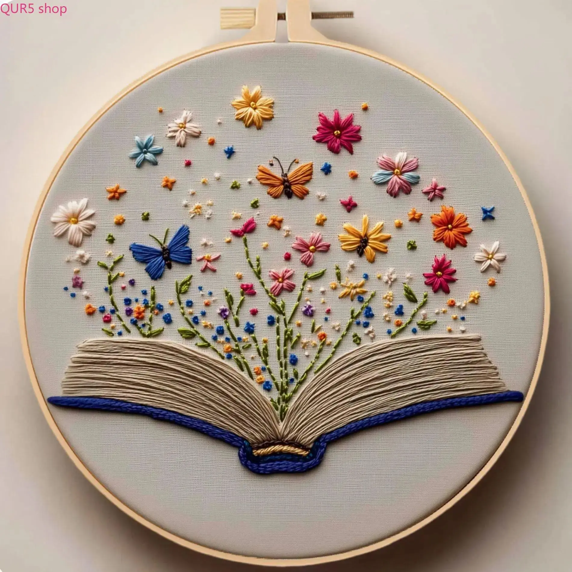 2026 Flower Book Embroidery Kit, Beginner DIY Needlework Set Complete With Sewing Supplies, English Stitch Guide And Full Sewing Tools For Handmade Home Decor & Holiday Gifts