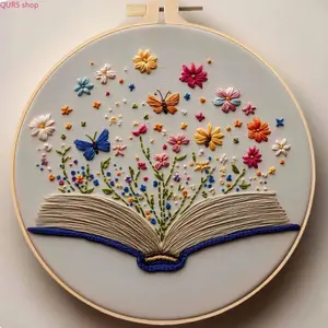 2026 Flower Book Embroidery Kit, Beginner DIY Needlework Set Complete With Sewing Supplies, English Stitch Guide And Full Sewing Tools For Handmade Home Decor & Holiday Gifts