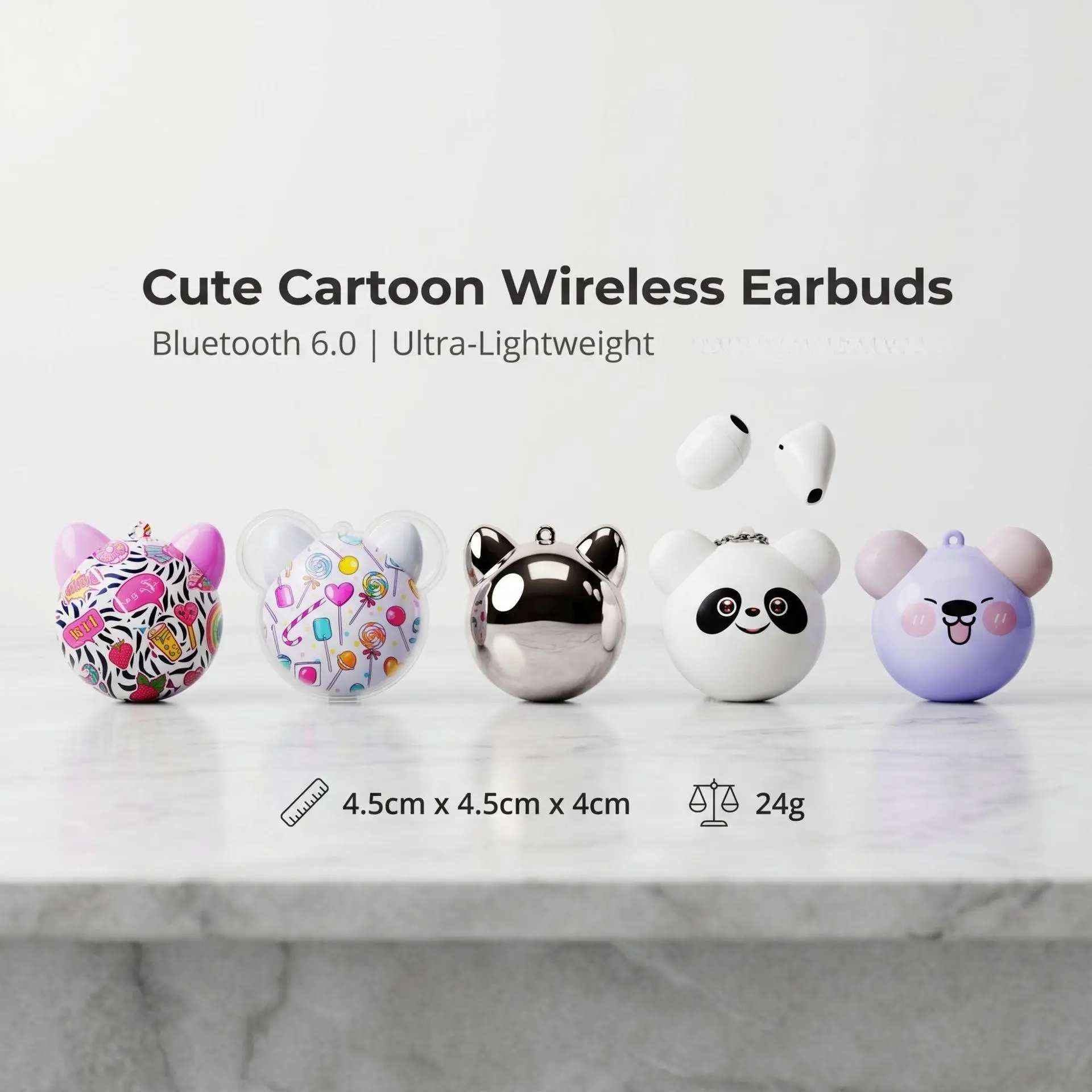 Cute Panda Bluetooth Headset, 2026 New Wireless Earbuds, Small Portable In-Ear Headphone with Stable Connection (Party Bag Gift for Festive & Home Supplies)