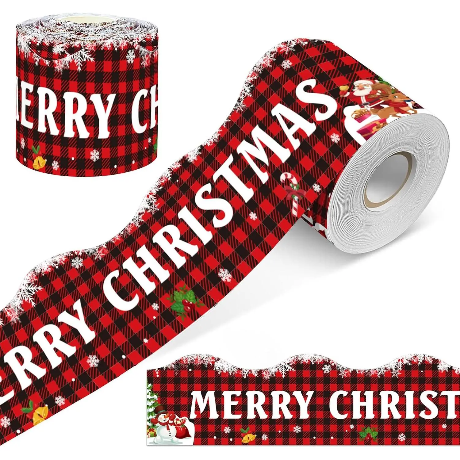70  Christmas Santa Themed Bulletin Board Border, Winter Santa  Borders Trim Border Stickers Christmas Classroom Decoration Strip for Classroom, School, Office,