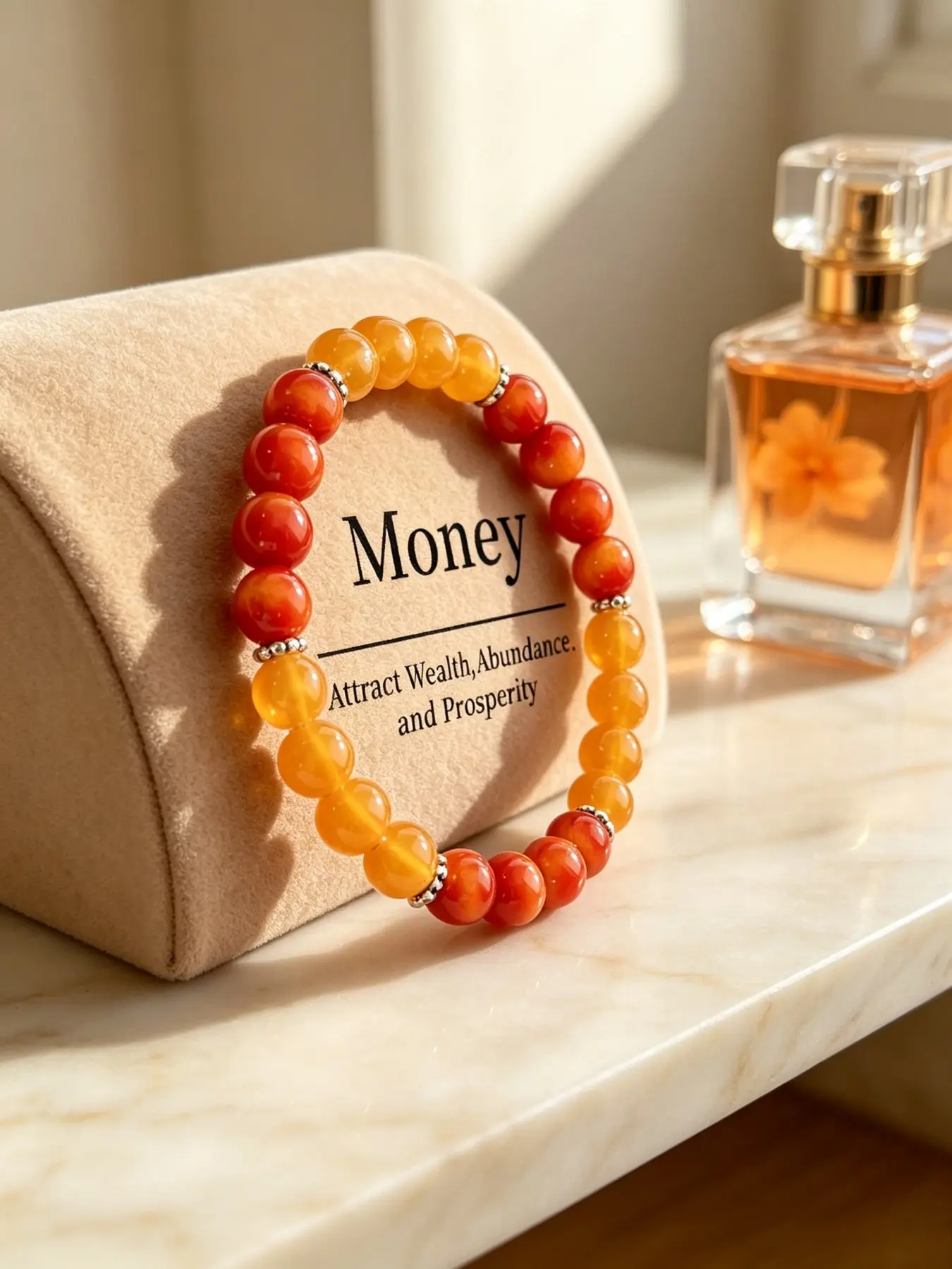 Vibrant Orange-Red Stone Beaded Stretch Bracelet, Handmade Stackable Manifest Wrist Jewelry, Comfort Fit Elastic Bracelet For Women, Perfect For Daily Wear, Gifting & Casual Occasions