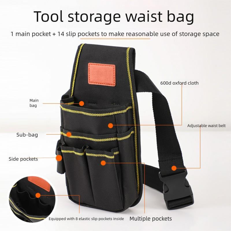 Three-Layer Electrician Tool Bag Adjustable Thickened Wear-Resistant Tool Waist Bag Industrial Grade Hardware Tool Bag