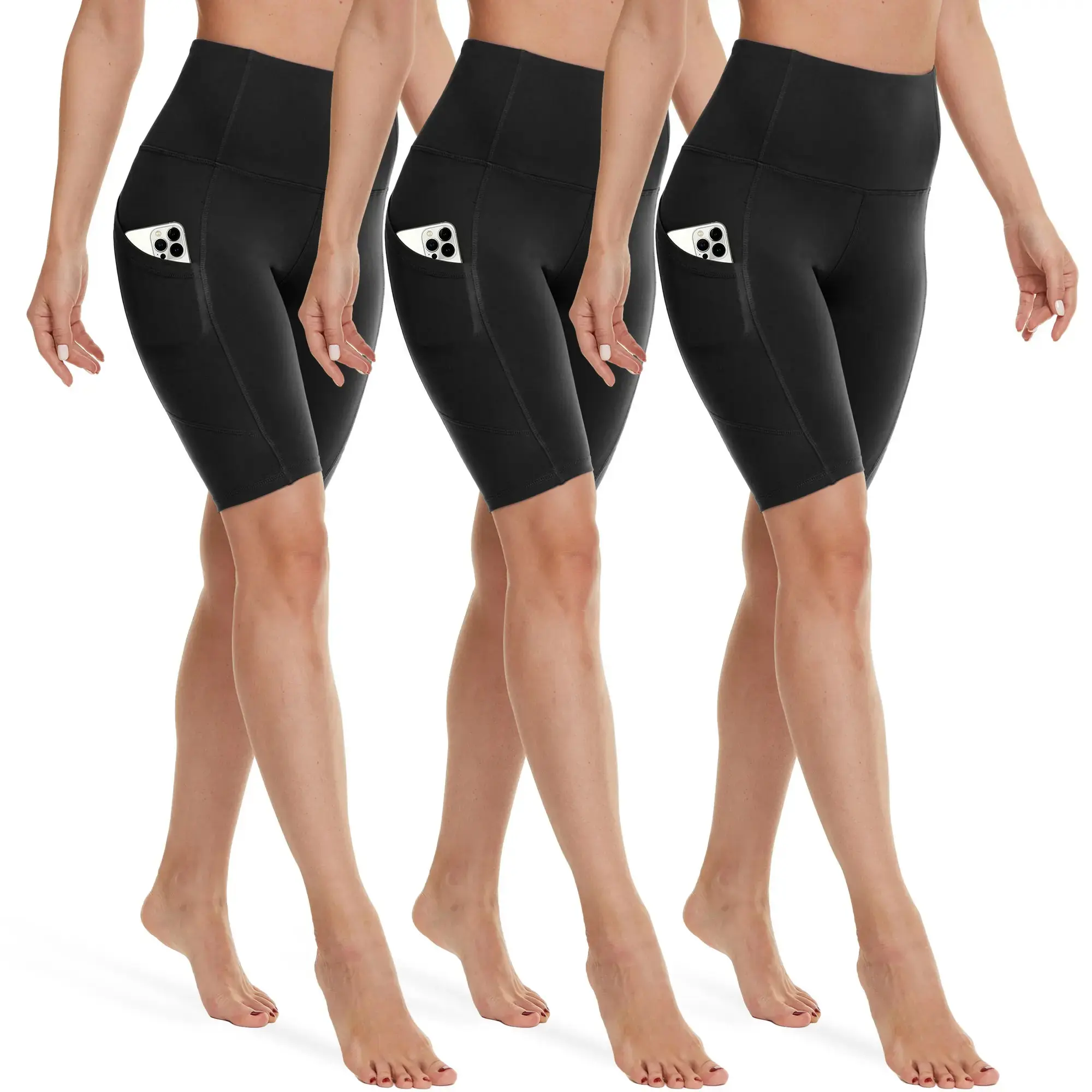 SHOWITTY Outlets Womens Plus Size 3 Pack Biker Shorts with Pockets – High Waisted Tummy Control Stretch Shorts for Workout, Walking, Running & Everyday Wear#SummerWins#DealsForYouDays