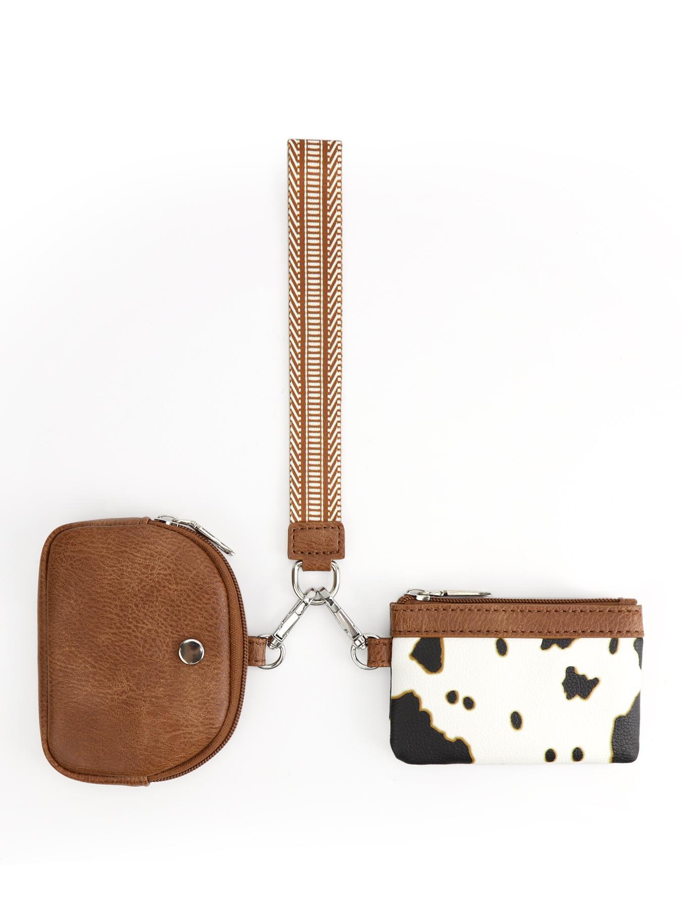 Women's Cute Leopard Print Zipper Short Wallet, Trendy Versatile Wristlet Wallet, Fashionable All-match Versatile Coin Purse for Daily Use