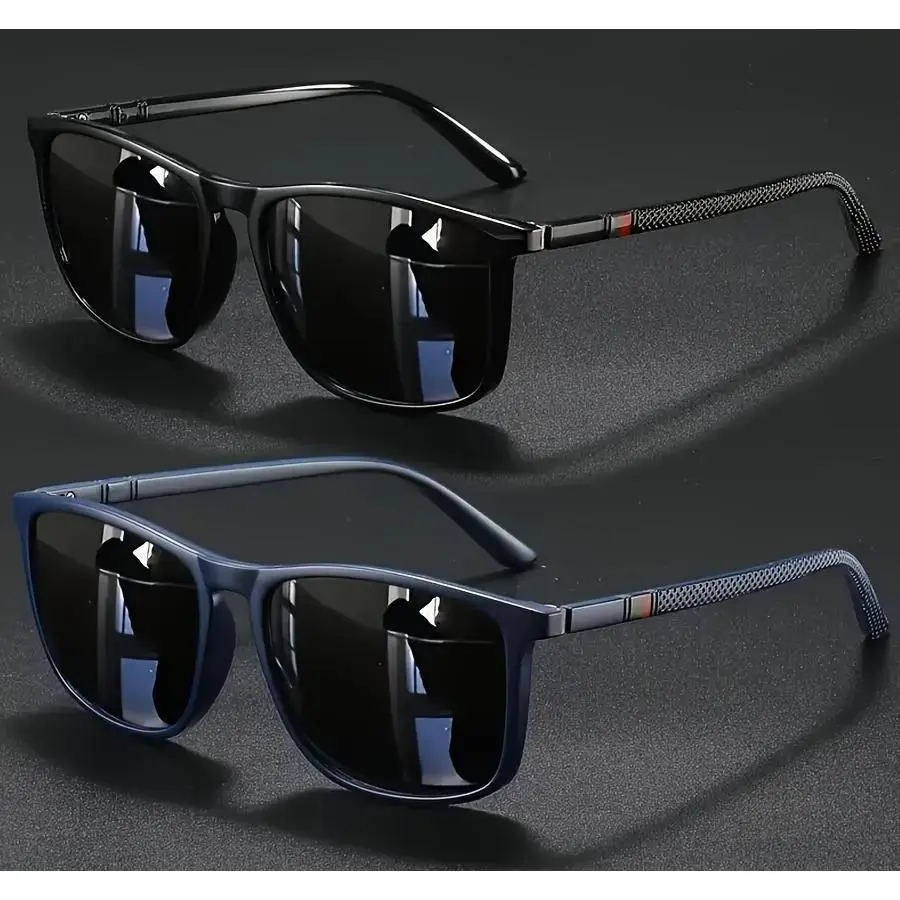 2-Pack Retro Futuristic Square Sunglasses for Women and Men, Trendy Y2K Fashion Shades for Driving, Vacation, Outdoor Cycling, Sports, Streetwear and All-Season Gift