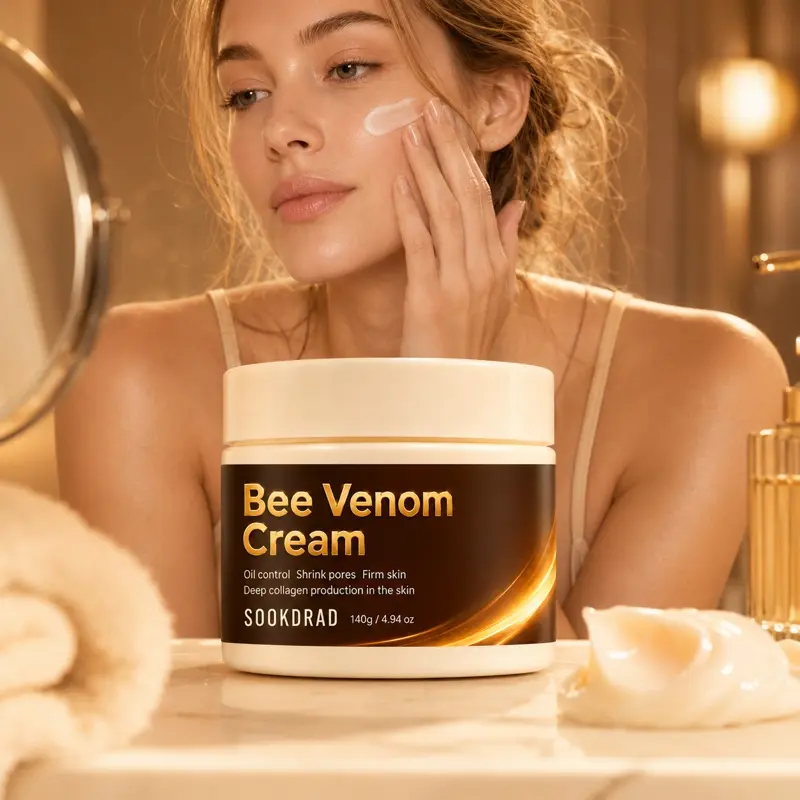 Bee Venom Cream, oil control, shrink pores, firm skin, deep collagen production in the skin, skincare, 140g/4.94oz