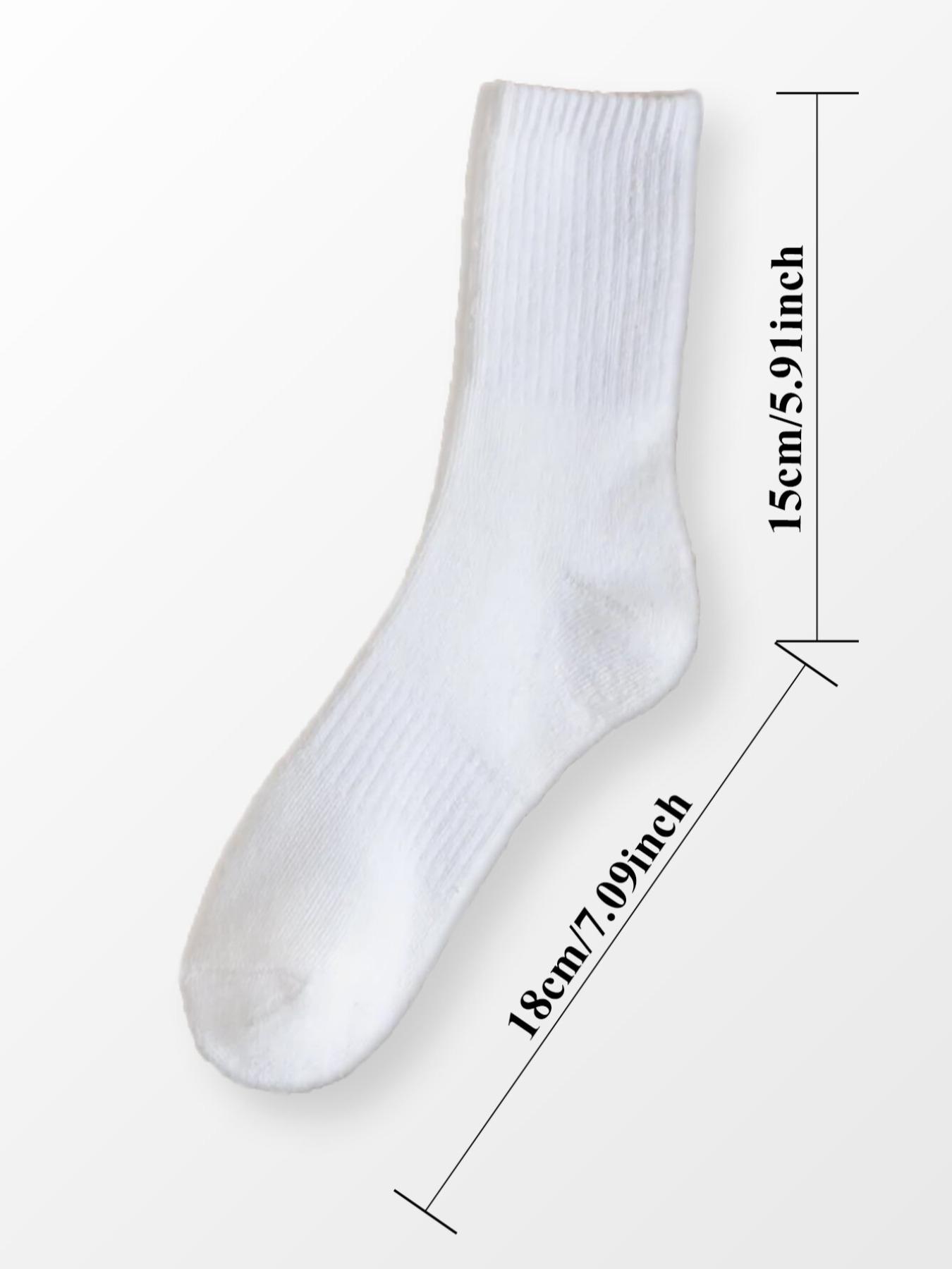 Women's 6 Pairs Solid Crew Socks, Casual Fashion Basic Comfortable Breathable Anti-slip Mid-calf Socks for Daily Wear, Lady Socks & Hosiery, Ankle Stockings for Fall & Winter, Socks Set, Casual Comfy Socks