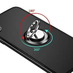 Universal 360° Rotating Magnetic Phone Stand, Ring Holder with Back Adhesive, Compatible with Wireless Charging Devices