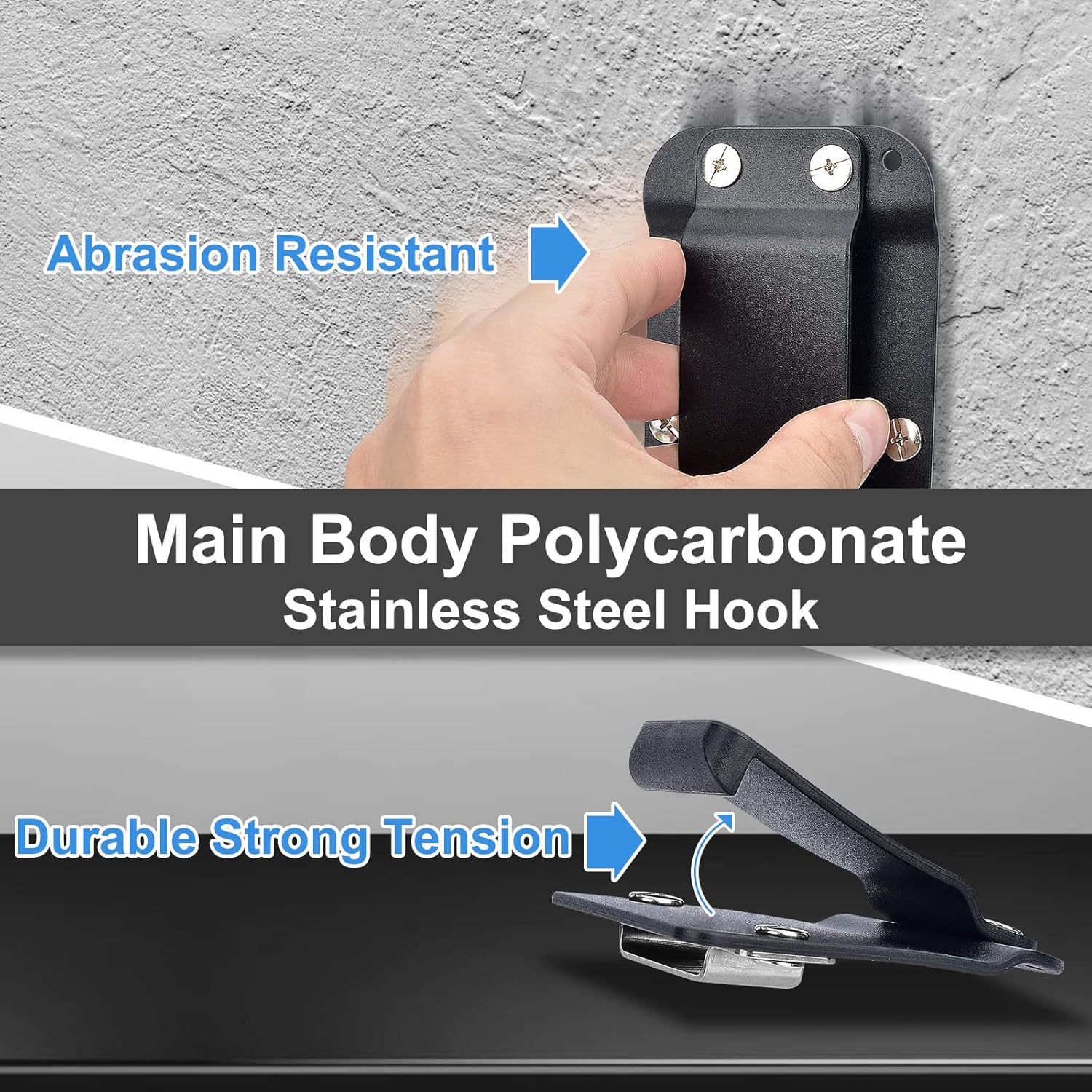 DrillCatcher, Drill Holder for Tool Belt, Up to 2" Belt, Quick Response Low-Profile Drill Clip, Compatible with Impact Driver, Nailer,