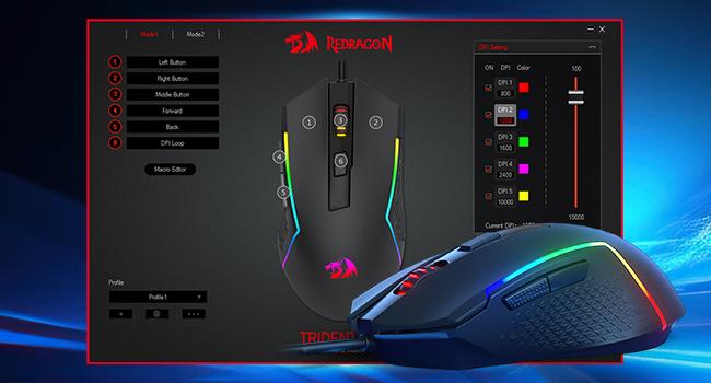 Redragon M616 RGB Gaming Mouse, 10000 DPI Wired Optical Mouse with 6 Programmable Buttons & 8 Backlit Modes, Software Supports DIY Keybinds