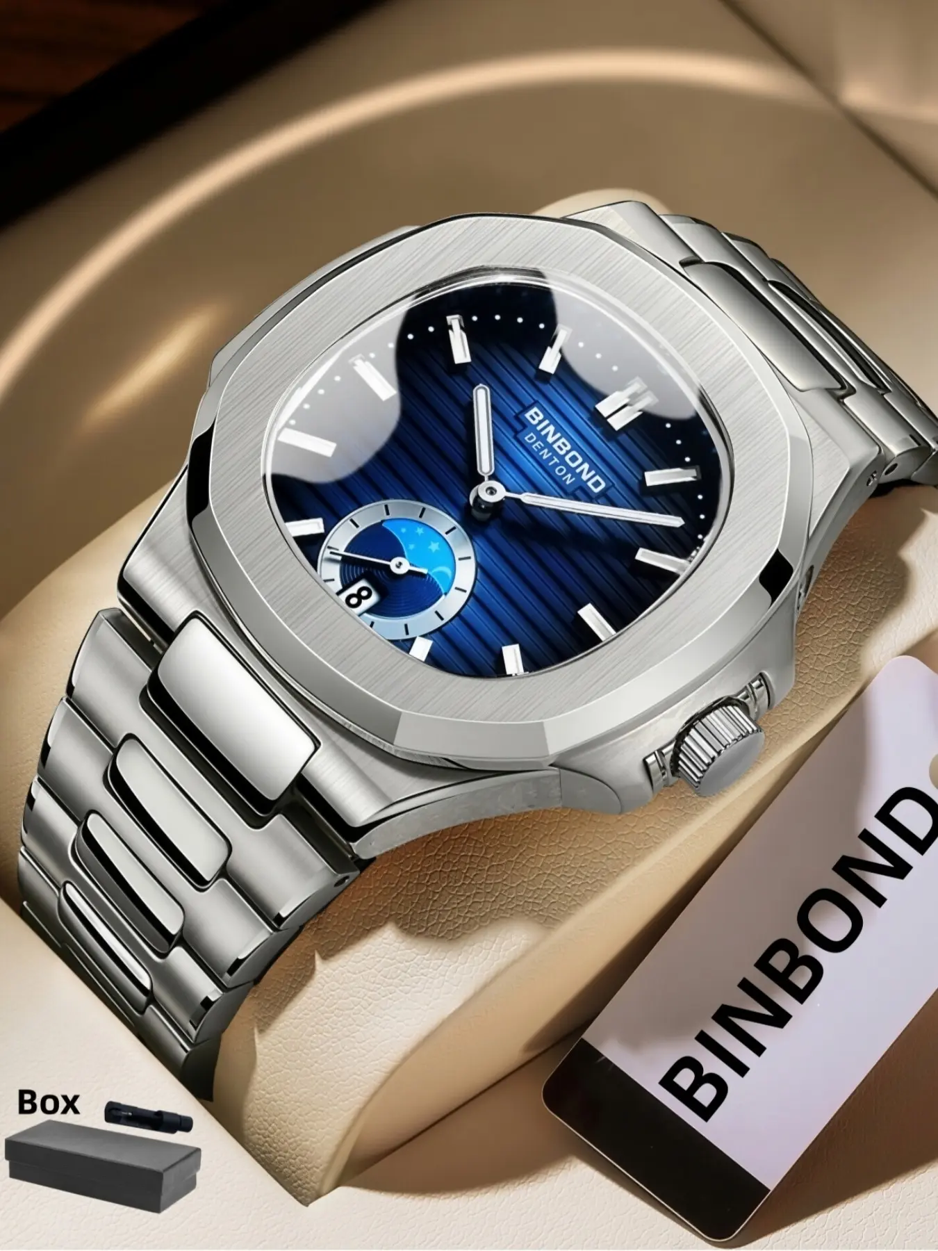 Men's Business Fashion Square Dial Quartz Watch, Analog Quartz Watches, Fashion Waterproof Watch for Party, Daily Clothing Decor, Stainless Steel Watch for Birthday Gift with Box