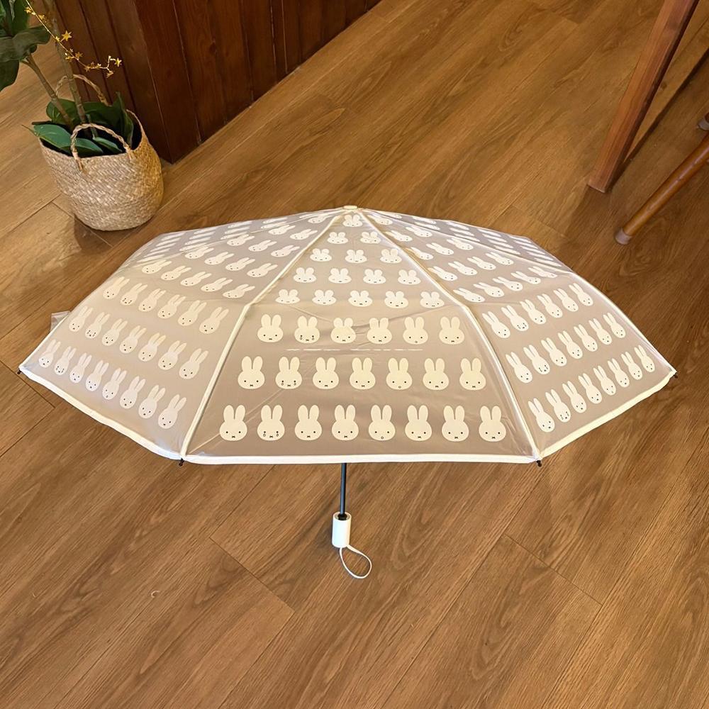 Kawaii Miffy Cute Fully Automatic Umbrella Cartoon Rabbit Printing Transparent Ins Style Foldable Portable Parasol Gir Gift