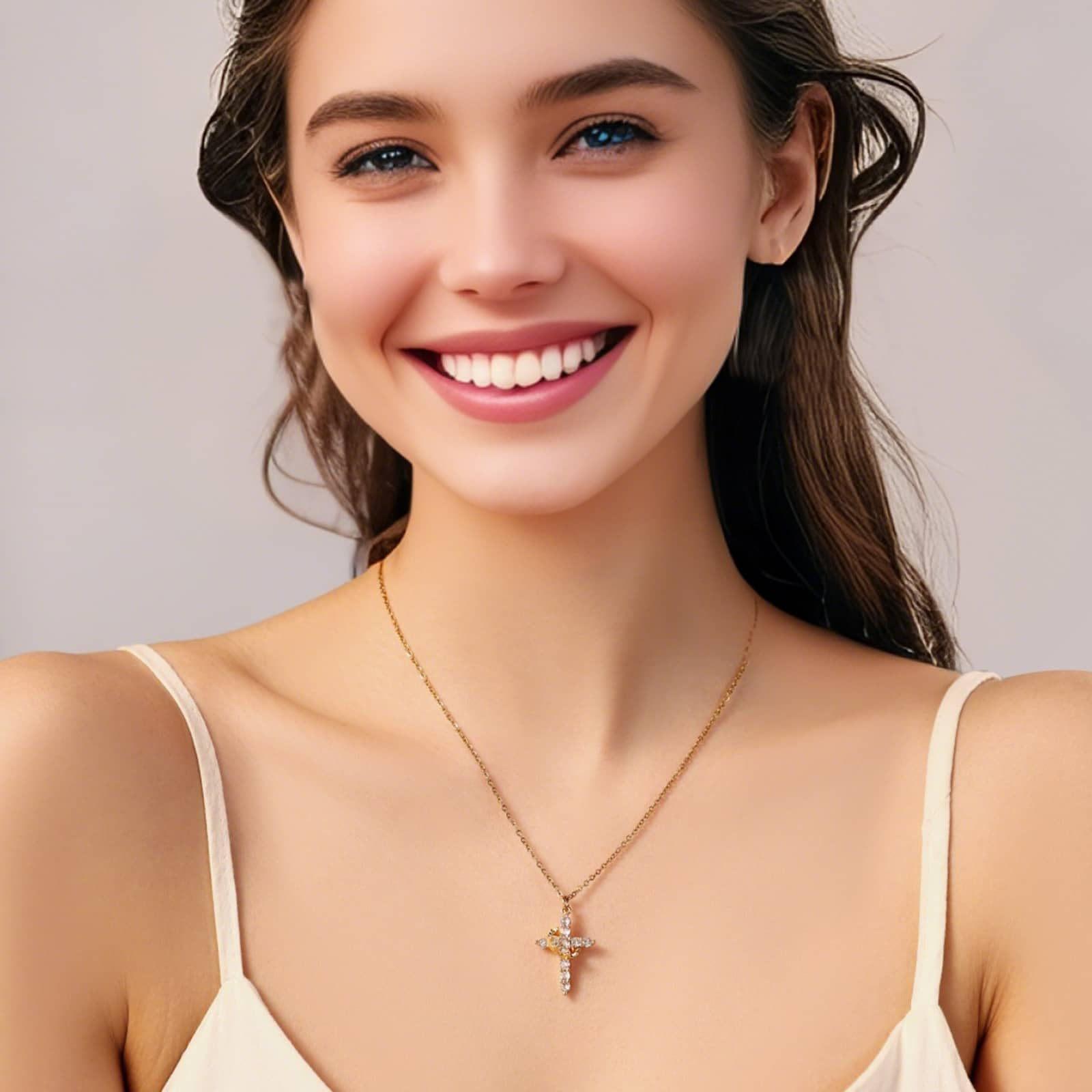 Unique new high-end pendant with a rotatable cross, crown, and circular necklace, a gift for girlfriends, women, and couples