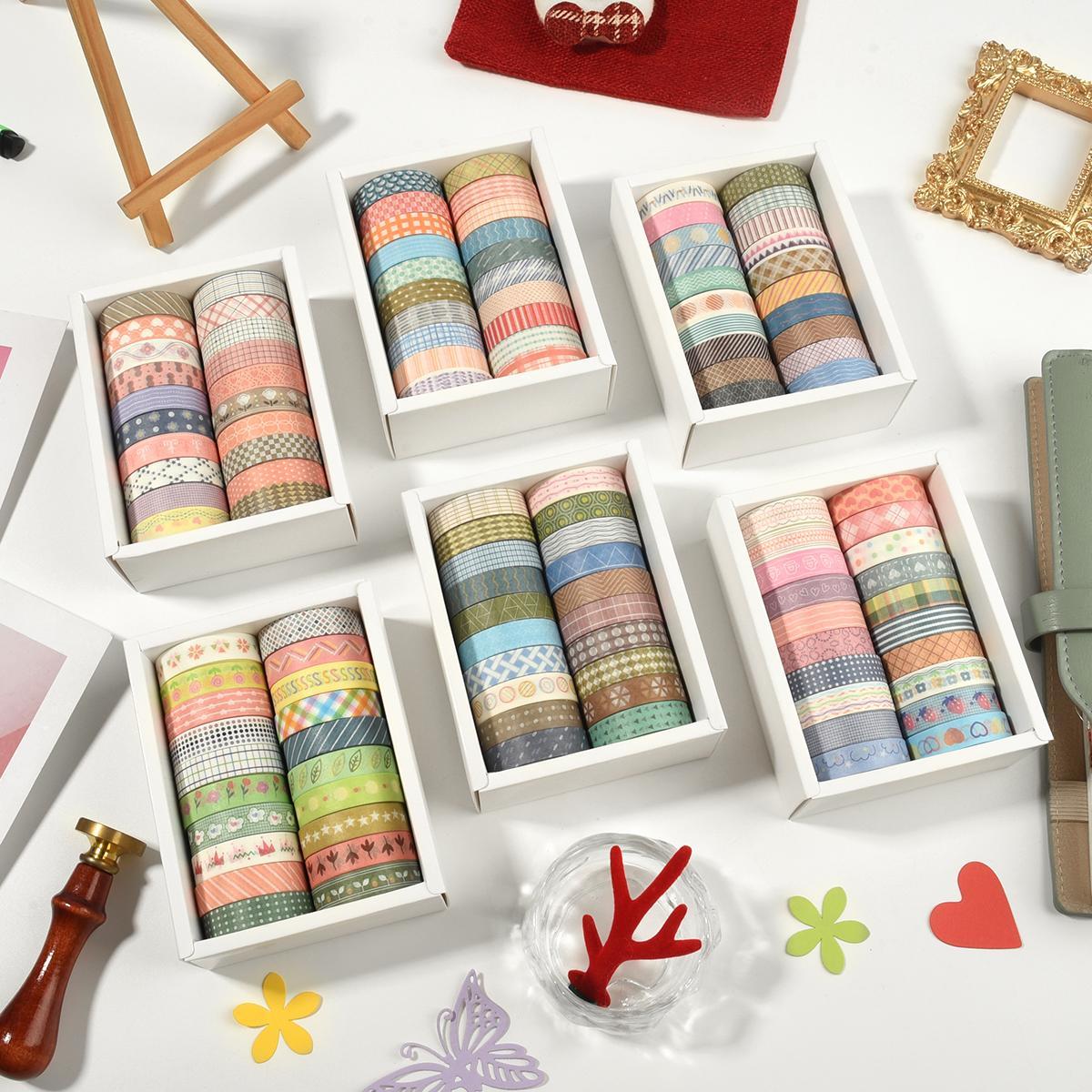Cartoon Tape Box Set, 20 Rolls Handbook Washi Tape, DIY Decorative Tape for Scrapbooking, Gift Wrapping, Journal Making, Handmade Crafts, Crafts Kit, Scrapbook Materials