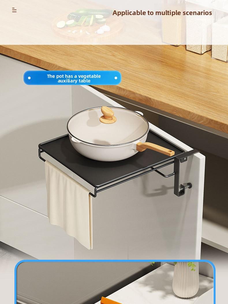 Foldable Countertop Extension Storage Rack Household Multifunctional Hanging Cabinet Door Small Table Board Storage Partition Auxiliary Table