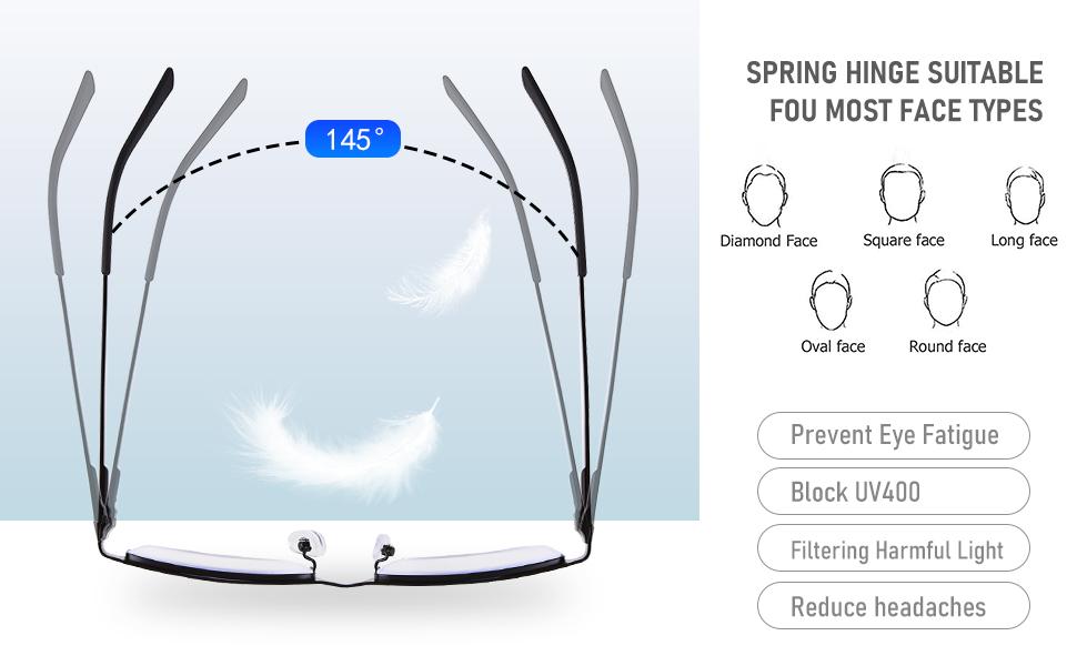 3-Pack Reading Glasses for Men, Lightweight Metal Half Frame Blue Light Blocking Computer Readers, Filter UV Ray/Computer Glare with Spring Hinge Eyeglasses(3PCS Black,+2.75)