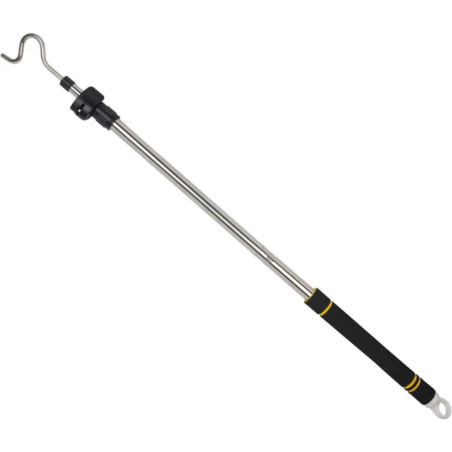 Telescopic Adjustable Clothes Hanger Reaching Hook, Extendable from 37" to 65", Lightweight Extendable Clothes Hook Pole with 4.7" Hook and Sponge Handle