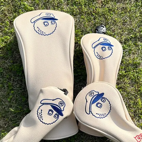 Durable Golf Club Protective Cover For Hybrid Driver Fairway Wood Hybrid Covers, Dust-Proof Cartoon Fisherman Series Accessory, Optimal Protection for Your Golf Clubs Golf Gear