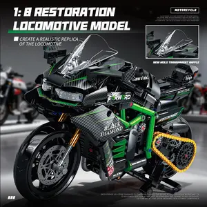 1:8 Motorcycle Model Building Blocks Toys Sets Desktop Ornaments Assembly Heavy Duty Motorbike Bricks Collection Display For Kids Adult Motorcycle Racing Enthusiast Gifts