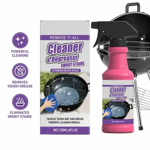 120ML BBQ Grill Cleaner Degreaser Spray, Stove Oven Cleaner, All-Purpose Smoky Stain & Grease Remover, Fast-Acting Deep Cleaning Formula