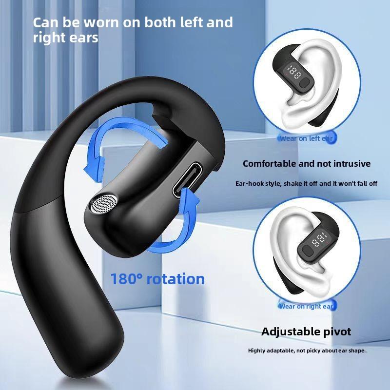 Digital Display Wireless Bluetooth Earbuds Rotatable Ear Open Ear Long Battery Sport Call Headset