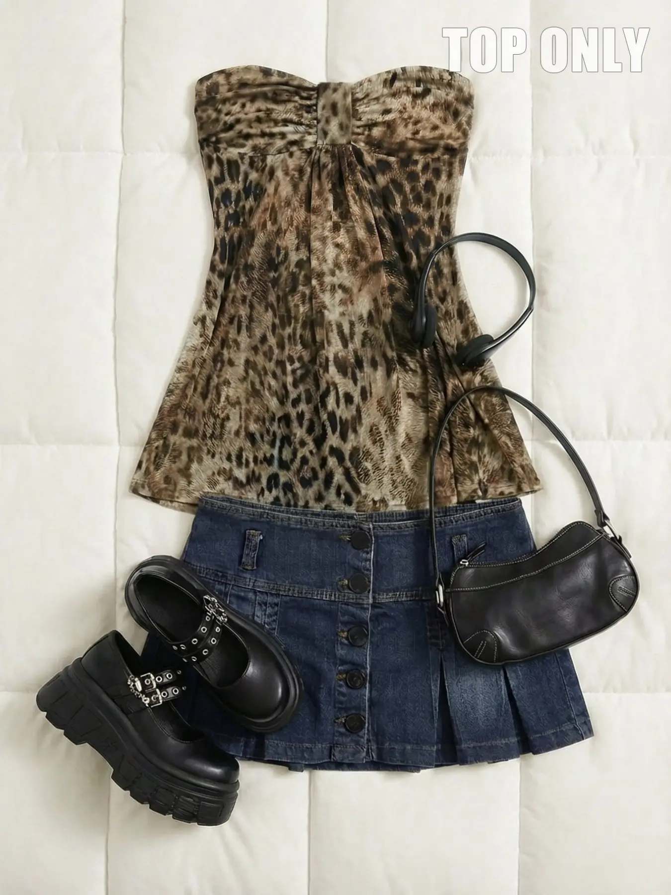Women's New Unique Chest Ruched Design Lycra Stretchy Digital Print Leopard Party Halter Top Vest, Perfect for Parties, Stylish and Comfortable