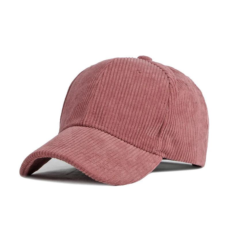 New autumn and winter solid color corduroy baseball cap for men and women, simple duckbill cap