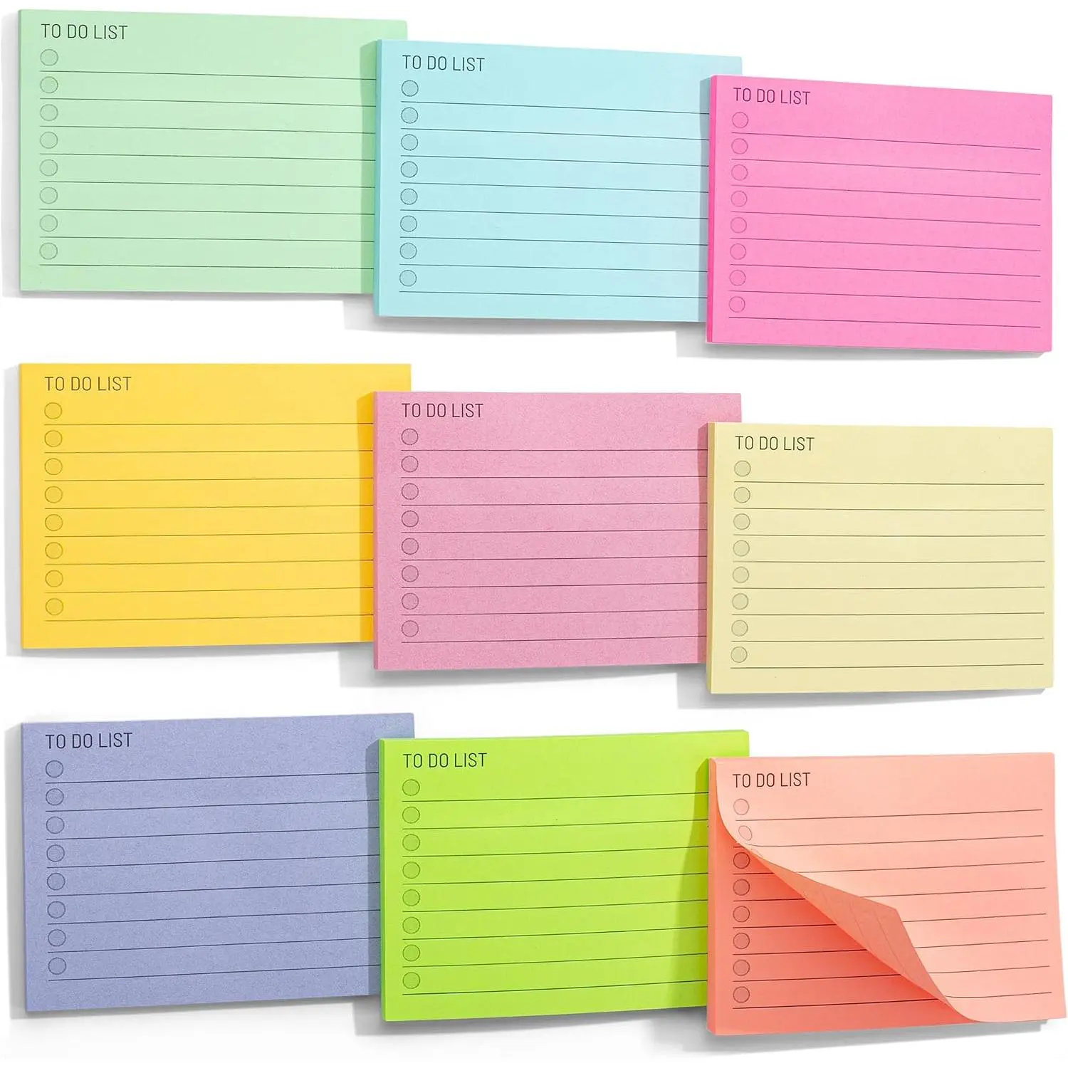 -  Sticky Notes, 3"x4", 9 Pads, 360 Sheets | Lined Checklist Sticky Pads with Smooth Writing, Easy Peel-Off, Thick Paper for Planning, Office, School & Daily Tasks