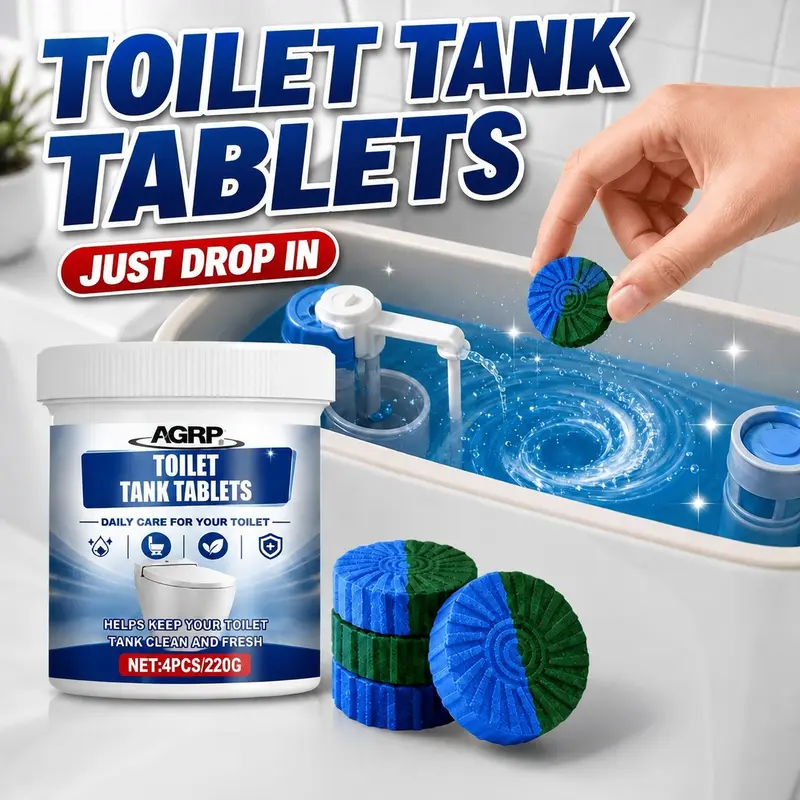 Multi-Purpose Toilet Bowl Cleaner Tablets, Bathroom Cleaning Tablets, Dissolves Urine Buildup, Water Streaks & Limescale, Reduces Mineral Buildup to Avoid Drain Clogs, Household Essential Bathroom Supplies#Deodorizer / Deodorizing