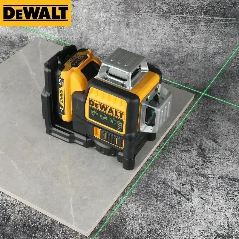 DeWalt 089LG 12V Lithium Batteries-Powered 3-Sided, 360-Degree Vertical & Horizontal 12-Line Green Laser Level, Outdoor Precision Measurement Hand Tool, Laser Levels