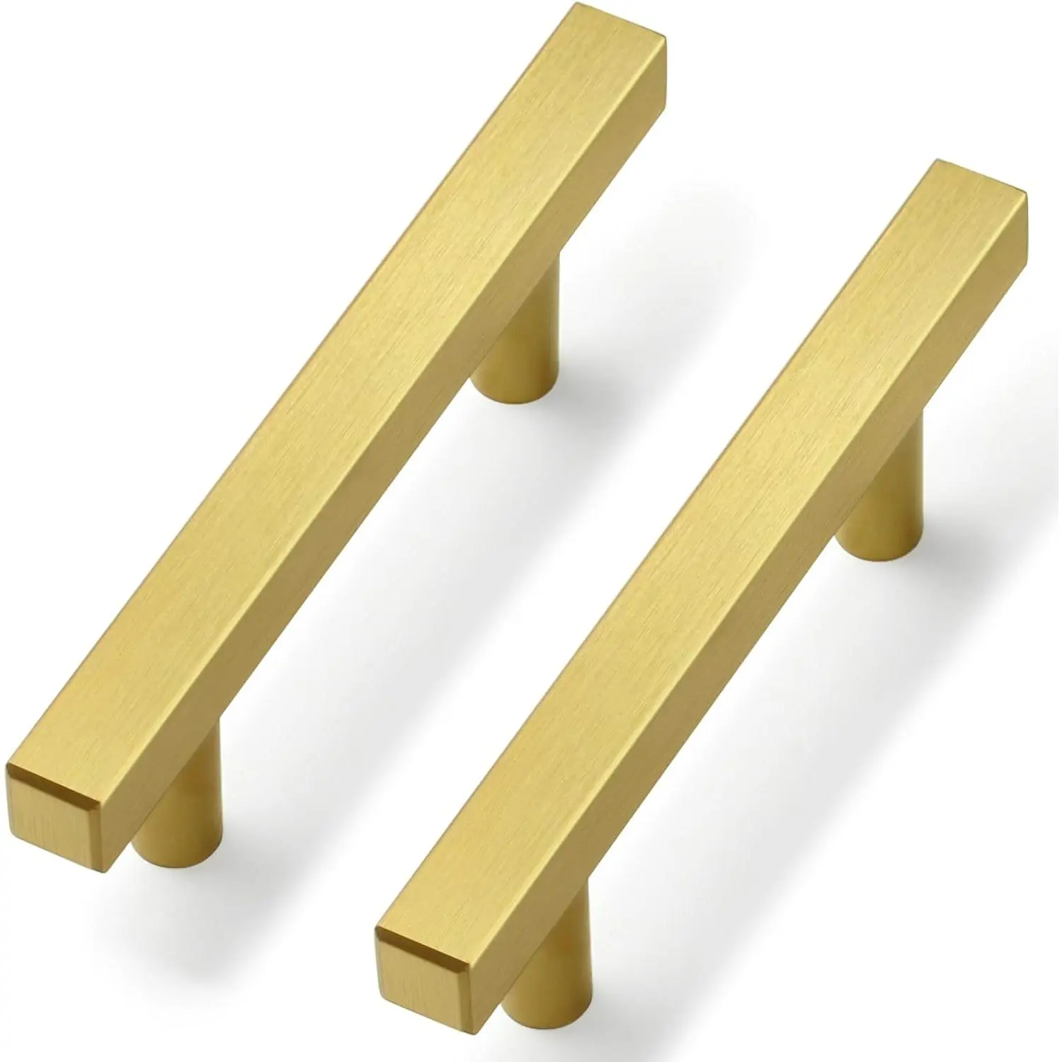 30 Pack Brushed Brass Cabinet Handles 3 Inch  Cabinet Pulls Modern Square Drawer Pulls Brass  Dresser Pulls Hardware Kitchen Handles for Cabinets and Drawers, 5"  Length