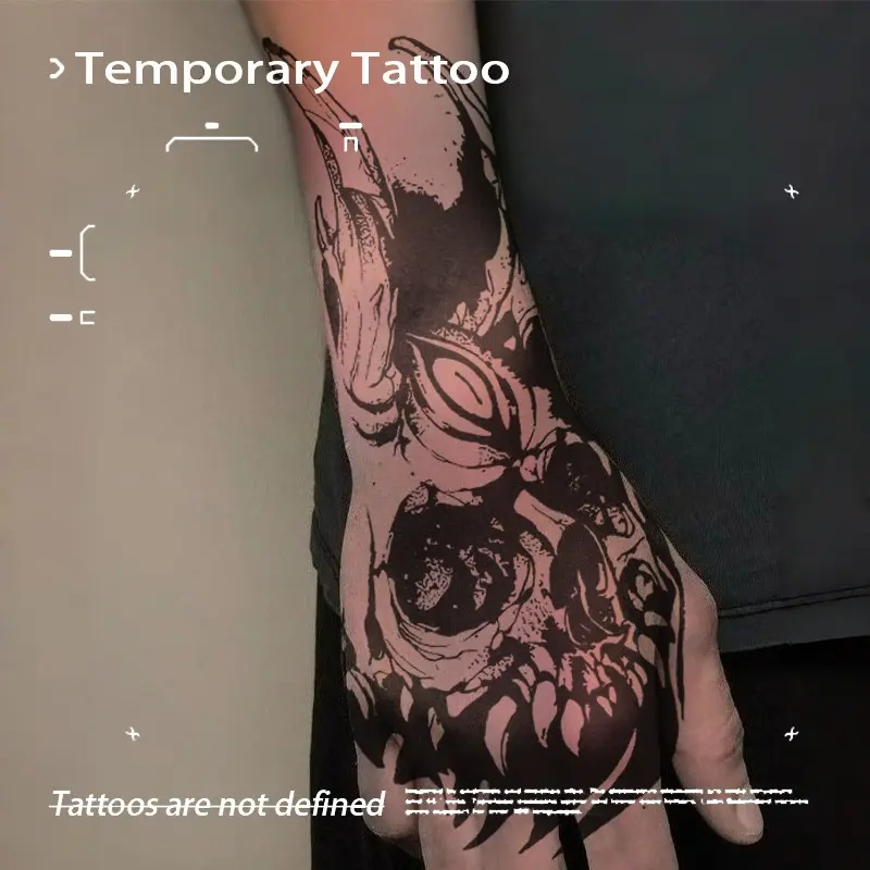 1pcs Dark Thorn Cross Angel Herbal Juice Tattoo Sticker Gothic Sexy Hot Girl Temporary Tattoo on Chest Waterproof Durable Fake Tattoo for Men and Women Halloween Party Gift Y2K