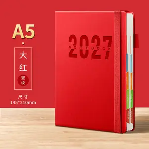 2027 Daily Planner English Schedule Book One Day One Page Notebook with Ribbon Binder for Productivity Goal Setting Business Office School Use