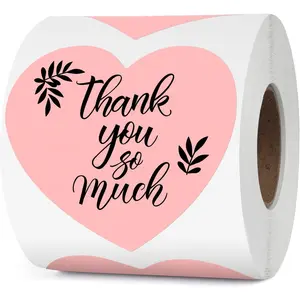 Heart Thermal Labels Vinyl 3 Inch Self-Adhesive  Stickers Roll  Printer  for QR Code DIY Logo Crafts Decoration 500 count