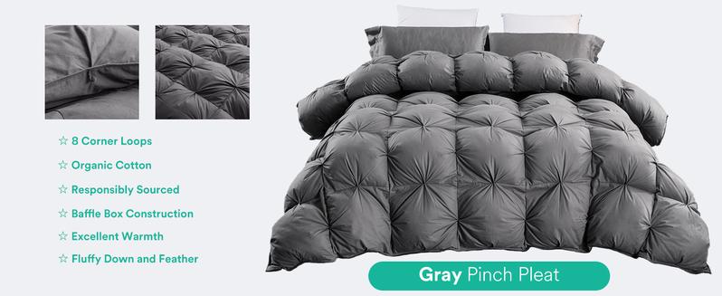 【Three Geese Feather Down Pinch Pleat duvet 】All seasons Five-star hotel quality Fluffy and breathable Goose Down duvet - 100% Cotton Outer, Ethically Sourced Feathers, All-Season Quilt,Machine Washable,weighted blanket,self-care-#TikTokShopStockUp
