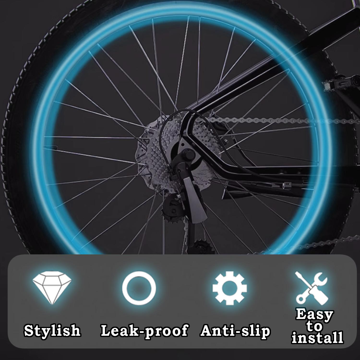 Fluorescent Glow-in-Dark Waterproof Shine Air Caps Cover, Universal Glow-Ready Caps for Car Tire Valves & Bike Stem Covers, Great for Bike and Car Use