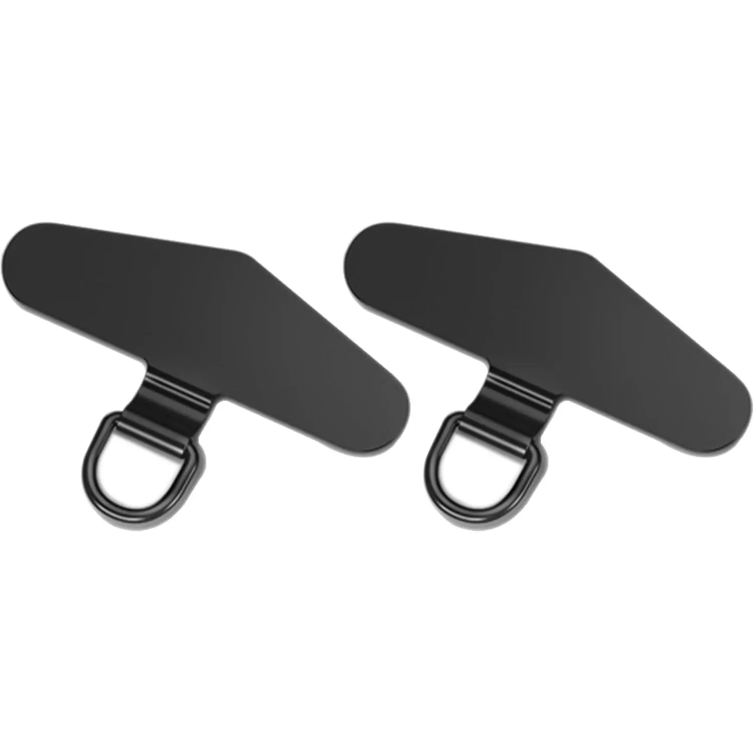 Metal Phone Tether,  Cellphone Lanyard Pad for Full Phone Case, 2 x Black