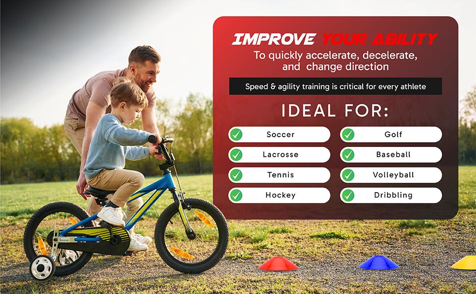 Pro Disc Cones (Set of 50) - Agility Soccer Cones with Carry Bag and Holder for, Football,, Sports, Field Cone Markers - Includes Top 15 Drills Book