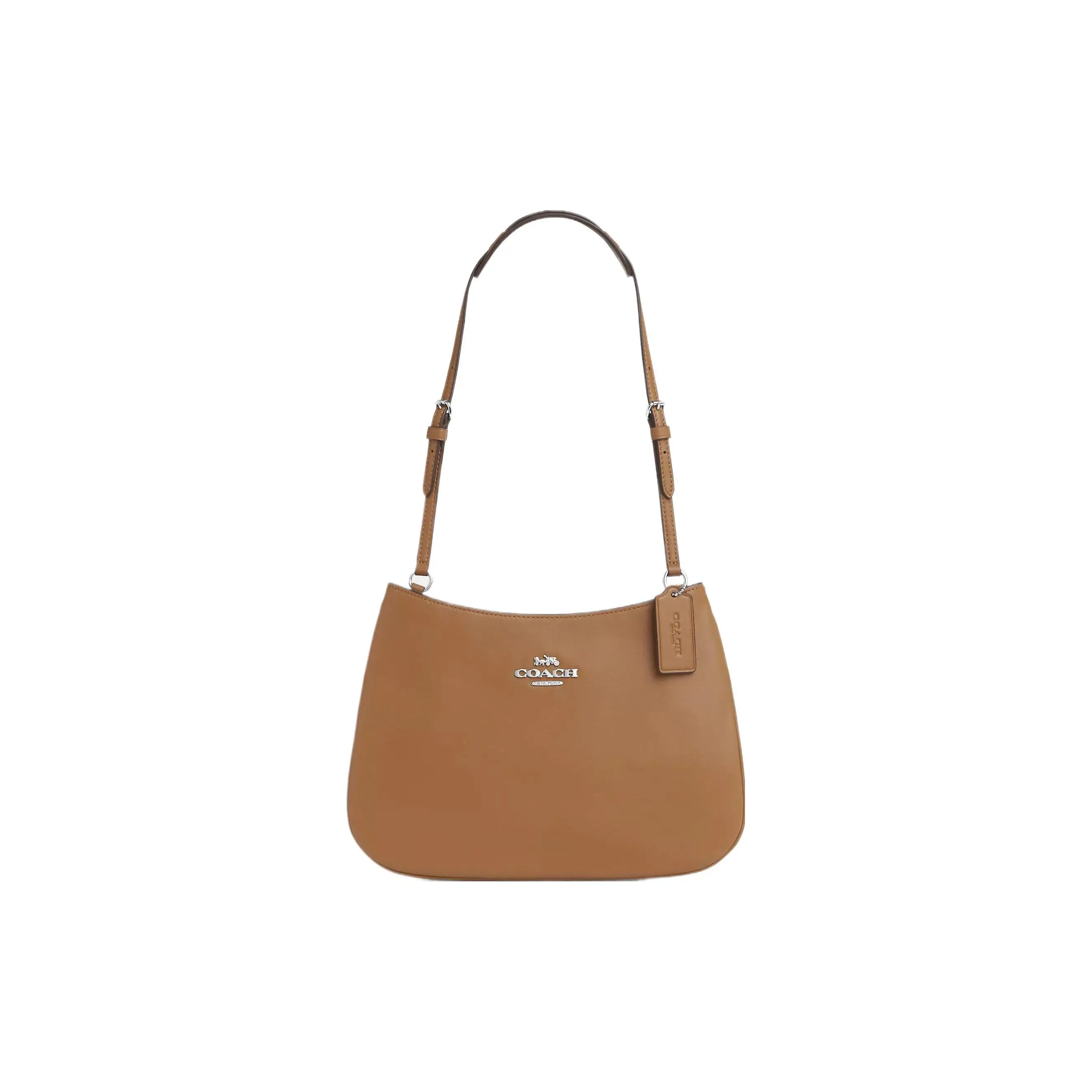 COACH Penelope 27 Leather Crossbody Handbag for Women, Minimalist Logo Design, Light Brown