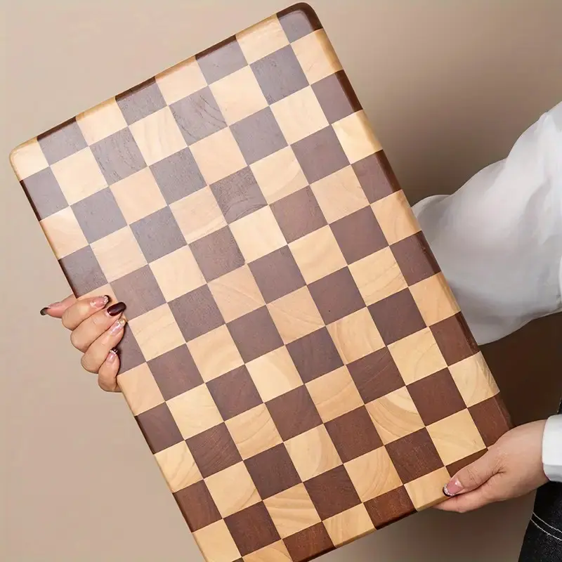 Creative Checkerboard Cutting Board, Home Use Mosaic Chopping Board, Kitchen Food Prep Stick Board, Fruit Wooden Cutting Board, Durable Cutting Board, Checkered Cutting Board