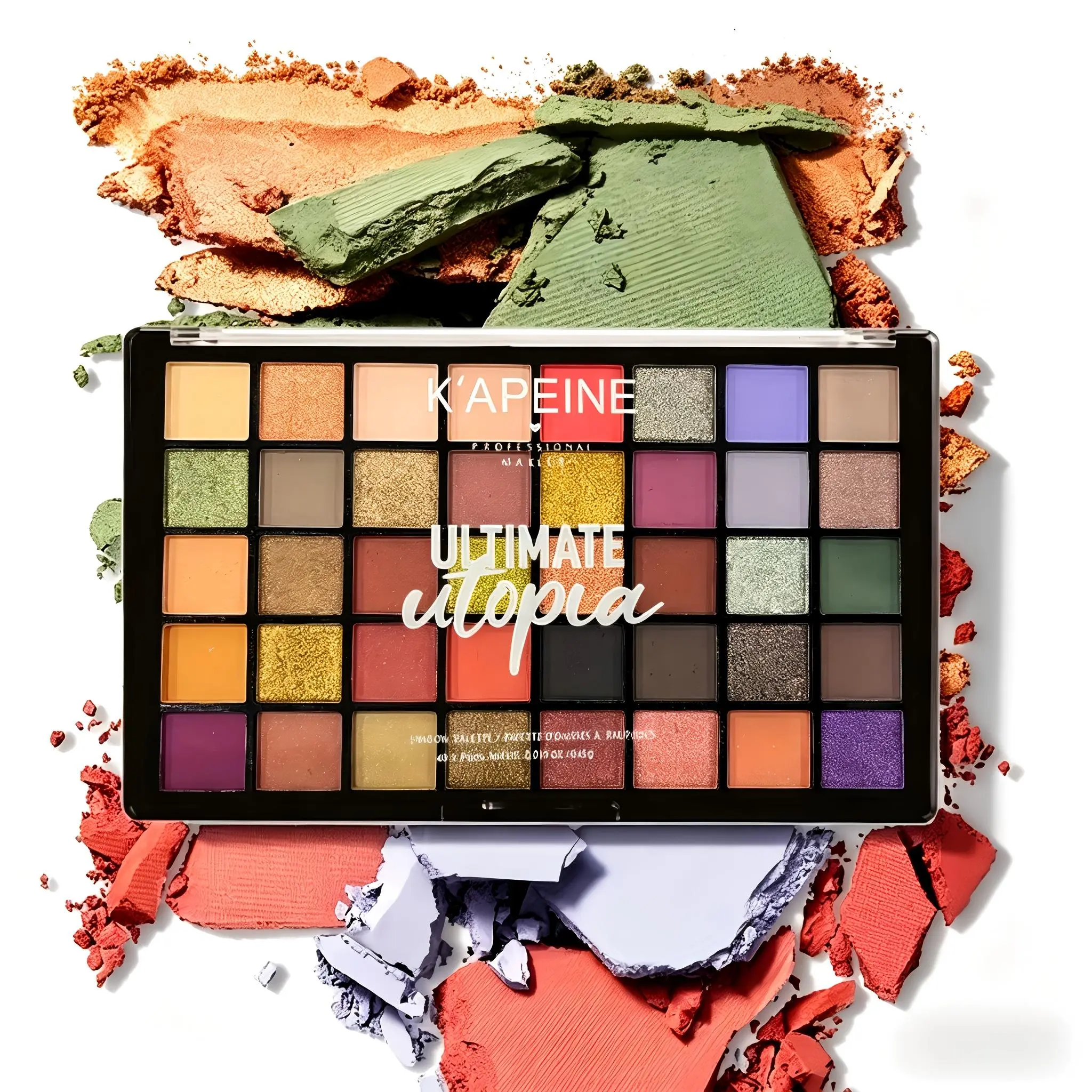 K'APEINE 40‑Color Ultimate Utopia Eyeshadow Palette, Matte Shimmer Glitter Multi‑Texture Makeup, High‑Pigmented Long‑Lasting Blendable Powder, Multi‑Functional Cosmetic for Daily Party & Holiday Eye Looks, Highly Pigmented Palette
