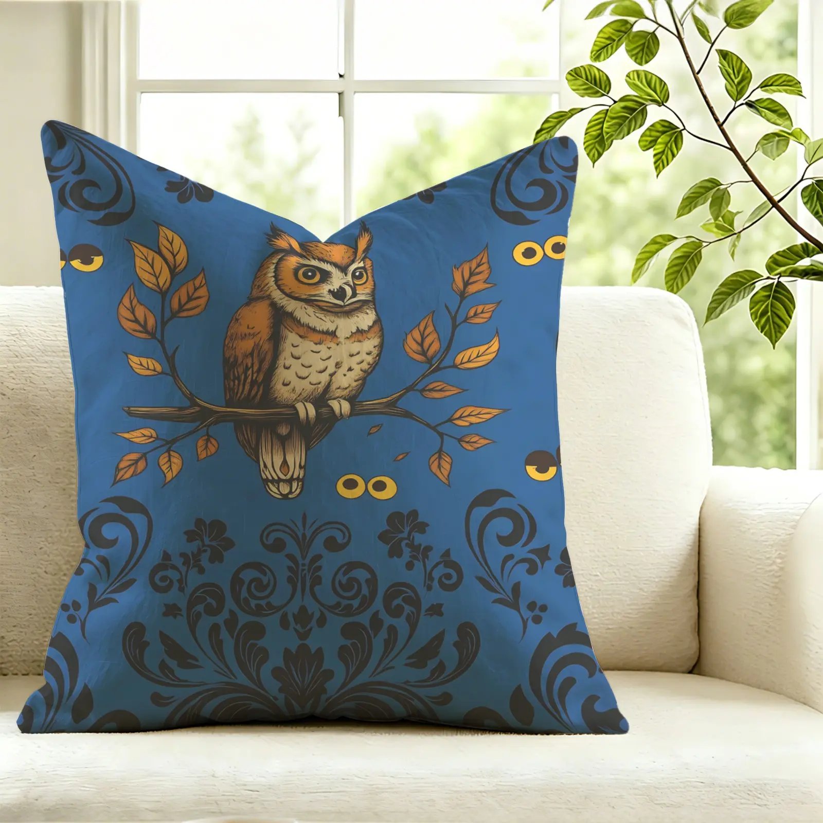 1Pc Gothic Halloween Raven Witch Throw Pillow, Soft Decorative Cushion Accent Pillow, Includes Pillow Core, builds subtle dark spooky home atmosphere, decor sofa, bed and car quickly for holiday ambiance.